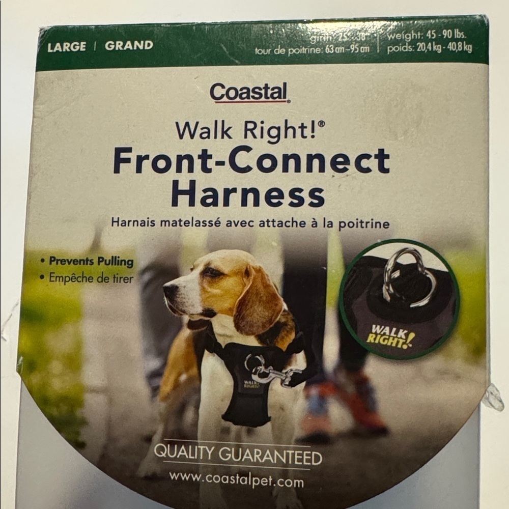 Coastal Walk Right! Front Connect Harness Large- black